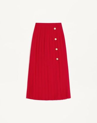 Valentino Georgette Midi Skirt Wo