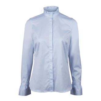 Stenstr&ouml;ms Darya Frill Blouse - Dames - Overhemden - Blauw - XL - Katoen - Overhemden