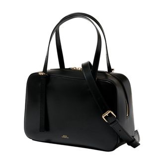 A.P.C. Womens Virginie Box Shoulder Bag Black Cowhide
