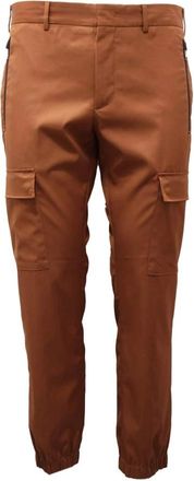 PT01 Cargo broek in medium bruin stretch - Heren - Slim Fit Broeken - Bruin - M - Wol - Broeken