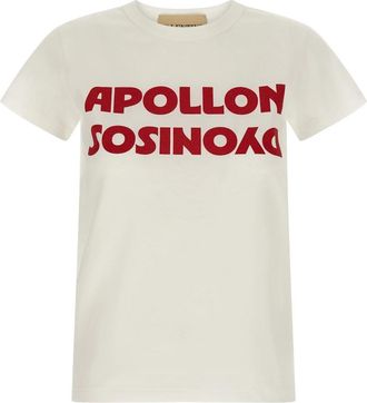 Valentino Garavani Cotton T-shirt met Apollon/Dyonisos print - Dames - T-shirts - Wit - L - Katoen - Tops
