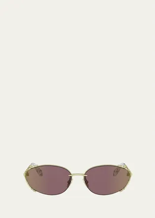 Bulgari Serpenti 62mm Metal Oval Sunglasses