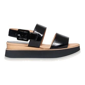 Paloma Barcel&oacute; Schoenen, Dames, Zwart, 40 EU, Leer, Frate Wedge Sandal
