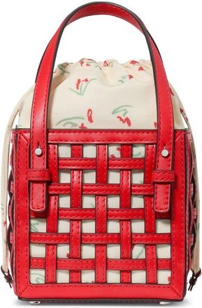 Kate Spade New York the basket woven leather crossbody bag in Heirloom Tomato at Nordstrom