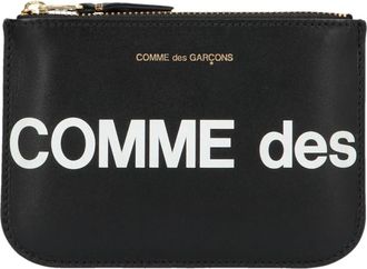 Comme Des Gar&ccedil;ons Huge Logo Portemonnee - Dames - Clutches - Zwart - ONE Size - Leer - Tassen
