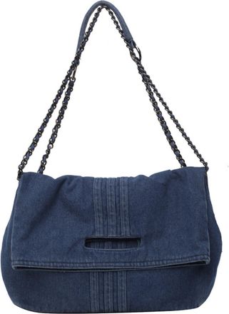 Generic Womens 2025 Trendy Shoulder Bag,Denim Messenger Bag with Long Chain, Fashionable Tote Bag,Soft Texture,Suitable For Work and Leisure Travel (Dark Blue