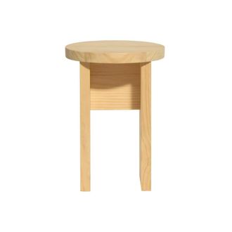 Naan Furniture Taburete bajo de pino macizo natural 42 cm sin barnizar