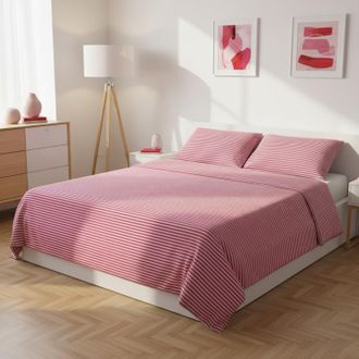 KASANOVA Parure letto matrimoniale righe rosso Young