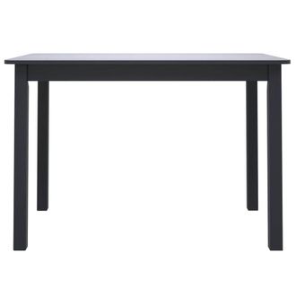 Berkfield Home Durable Dining Table Black 114x71x75 cm Solid Rubber Wood | Size: 114 x 71 x 75 cm