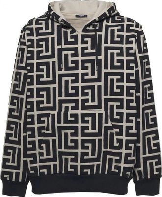 Balmain Hoodie met Monogram - Heren - Hoodies - Veelkleurig - S - Katoen - Hoodies & sweatvesten