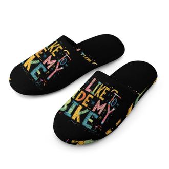 Generic I Like To Ride My Bike Mens House Slippers Slip Indoor Slipper On Shoes Warm Outdoor