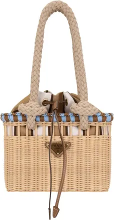 Prada Tassen, Dames, Beige, ONE Size, Katoen, Handbags