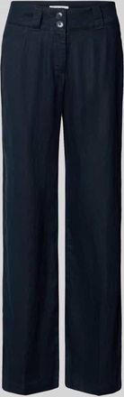 Christian Berg Leinenhose mit Eingrifftaschen in Dunkelblau, Gr&ouml;&szlig;e 34