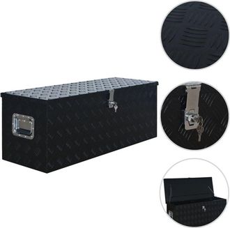 vidaXL Caja De Aluminio 1085x370x400 Mm Negra Vidaxl