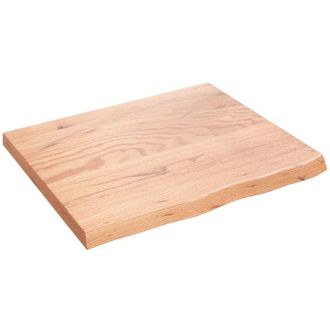 vidaXL Bathroom Countertop Light Brown 60x50x2 cm Treated Solid Wood Vidaxl