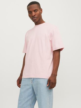 Jack & Jones Rundhalsshirt JACK & JONES JJEURBAN EDGE TEE SS O-NECK NOOS, Herren, Gr. M, rosa (fairy tale), Jersey, Obermaterial: 100% Baumwolle, unifarben, relaxe