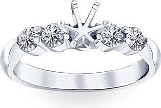 Pompeii3 1/2ct Diamond Semi Mount Engagement Ring 14K White Gold Round Setting Size Selectable