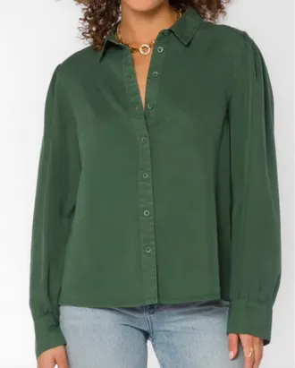 Velvet Heart Bellamy Long Sleeve Top In Green