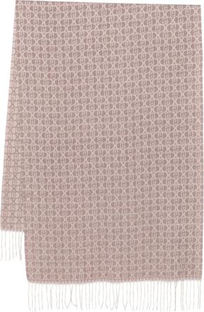 Liu Jo monogram fringed scarf - Toni neutri
