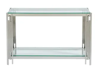 VENTE-UNIQUE.COM Mesa consola cristal plateado