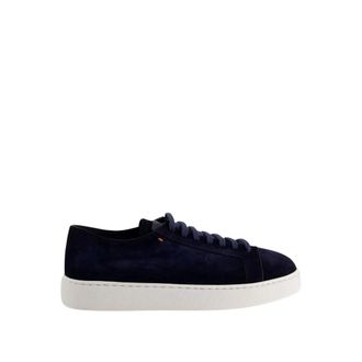 Santoni Sneakers, male, Blue, Size: 10 1/2 US Round-toe Sneaker
