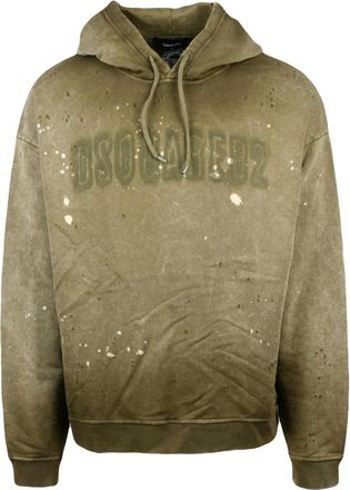 Dsquared2 Hoodies & sweatvesten, Heren, Groen, XL, Katoen, Hooded Sweatshirt