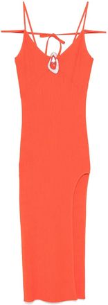 DAVID KOMA Abito lungo in maglia con fibbia - Arancione