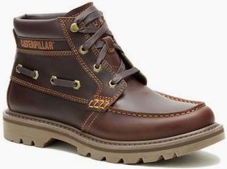 CAT Mens Caterpillar Colorado Boat Mid Leather Mens British Tan Boots - Brown - Size: 10