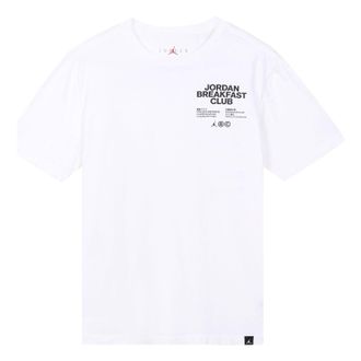 Nike Jordan Mens Air Jordan Minimalistic Alphabet Printing Round Neck Casual Short Sleeve White T-Shirt DQ7385-100