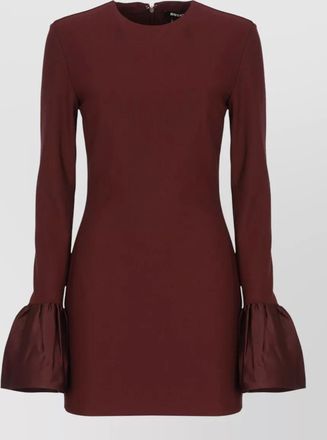 Rotate long-sleeve round-neck mini dress