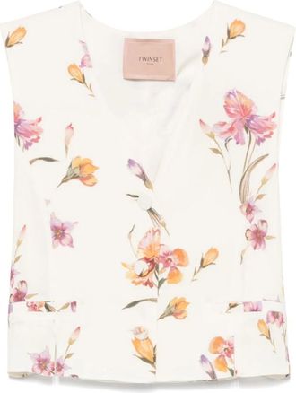 Twinset Sleeveless Tops, female, Multicolor, Size: S Multicolour Knitwear for Women Ss25