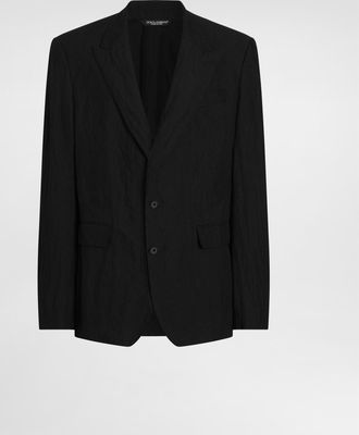 Dolce & Gabbana Sicilia Light Single-breasted Cotton Jacket - Man Suits And Blazers Black 44