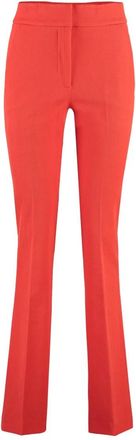 Genny Flared Broek - Dames - Wijde Broeken - Rood - XS - Wol - Broeken