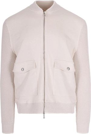 Eleventy Giubbino Misto Cotone - Heren - Bomber jackets - Beige - L - Katoen - Jassen