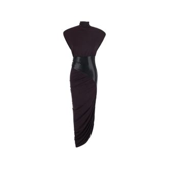 Andamane High-neck Ruched Maxi Dress