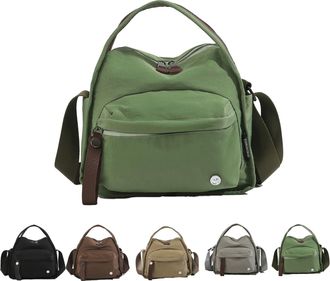 Generic Veluna Shoulder Bag, Veluna Crossbody Shoulder Bag, Large-Capacity Nylon Purse - Lightweight Water-Resistant Design with Zipper Closure (Green)