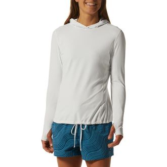 Mountain Hardwear Crater Lake Long Sleeve UPF 50+ Hooded T-Shirt in Fogbank at Nordstrom, Size X-Large