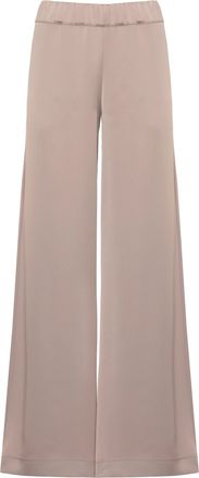 D.exterior Beige Satin Palazzo Wide-Leg Pants