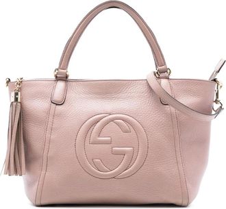 Gucci Pre-owned Shoulder Bags, female, Pink, Size: ONE SIZE Pre-owned Leather Tote Bag