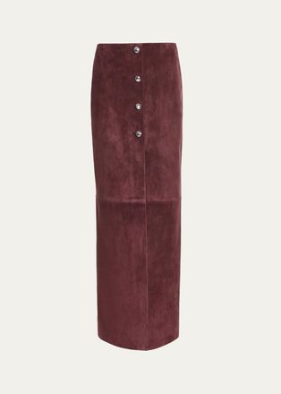Altuzarra Pinkard Suede Maxi Skirt