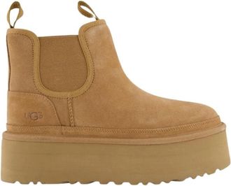 UGG Neumel Platform Chelsea Boot - Dames - Winterlaarzen - Beige - 41 EU - Wol - Schoenen
