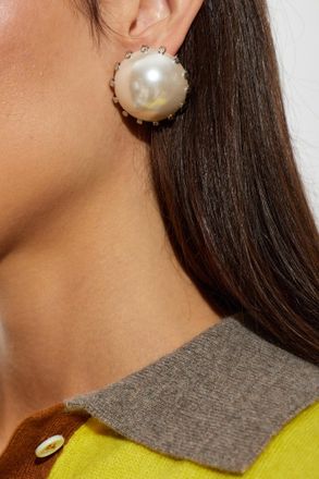 Marni Earrings With Glass Pearl, Womens, White
