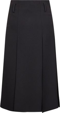 Blanca Vita Womens Black Jersey Paneled Midi Skirt Polyester