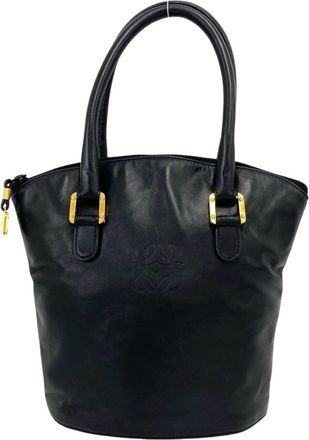 Loewe Black Leather Handbag Tote Bag (Pre-Owned)