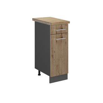 Vicco Mueble Bajo De Cocina R-line, Roble Artesanal, 30 Cm, Et Roble