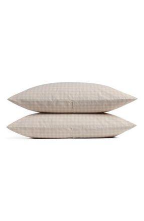 Parachute Brushed Cotton Pillowcase Set in Bone Check at Nordstrom, Size Standard
