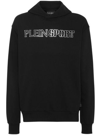 Plein Sport Hoodie met logoprint - Zwart