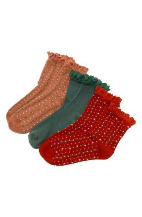 Free People Pack of 3 Ruffle Socks in Merry And Bright at Nordstrom