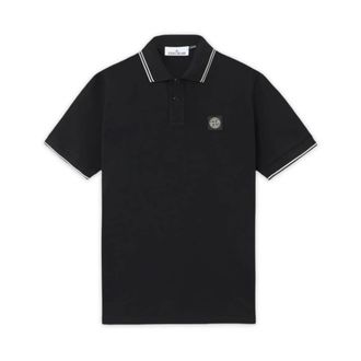 Stone Island Patch Logo Polo - male - Stone Island - Polo Shirts - Black - S - Tops