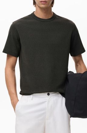 Mango Fine Knit T-Shirt in Charcoal at Nordstrom, Size Large